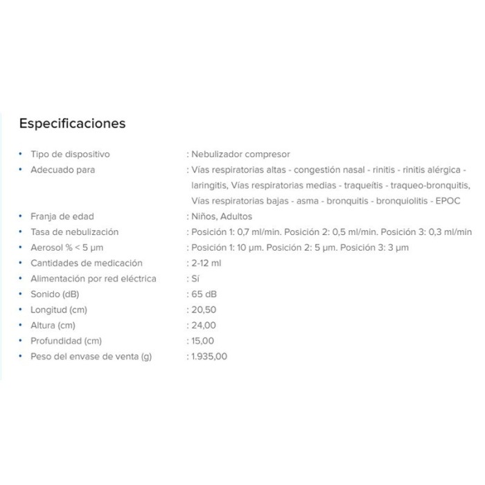 Nebulizador Omron A3 Complete C300-E