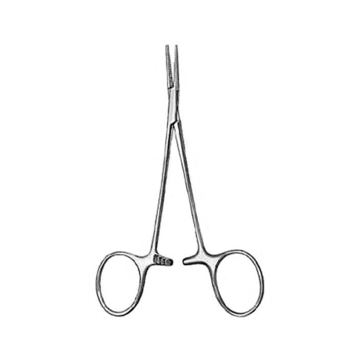 Pinza mosquito Recta con dientes 12,5 cm.
