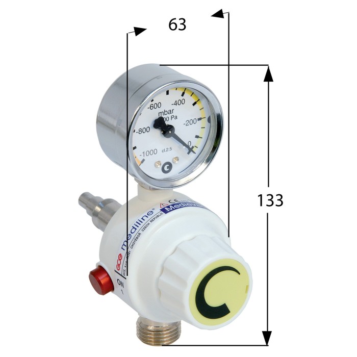 Regulador de aspiración, toma de pared AFNOR de...