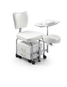 Silla de pedicura, con taburete y almacenamiento-iberomed