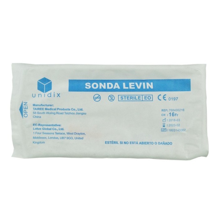 Sonda nasogástrica levin - CH ( en el selector)