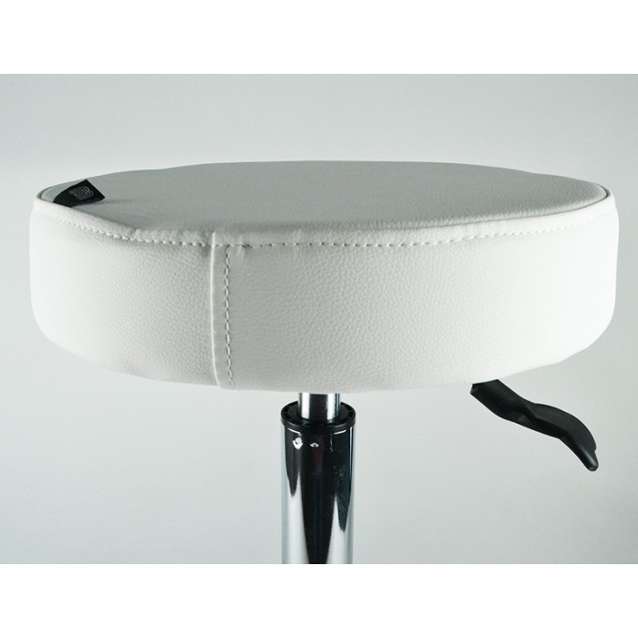 Taburete Giratorio con ruedas. Color Blanco