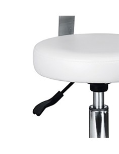 Taburete con respaldo ,ruedas y elevación a gas. Clínicas | Iberomed