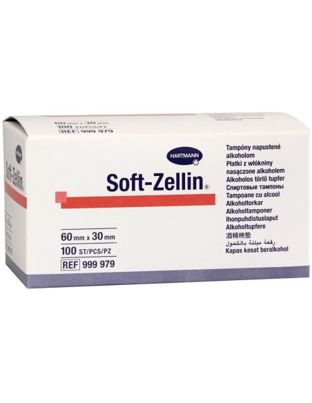 Toallita Soft Zellin. 70 %. 100 uds. 60x30 mm