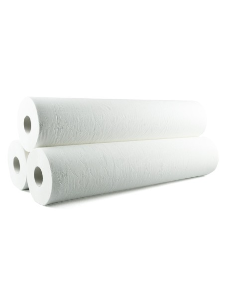Papel camilla con precorte a 2 m 60 m x 59 cm bicapa. Caja de 6 rollos | Iberomed Papel camilla con precorte a 2 m 60 m x 59 cm bicapa. Caja de 6 rollos | Iberomed