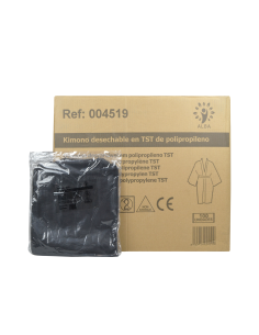 100 Uds Bata desechable kimono color negro | Formato ahorro | Iberomed