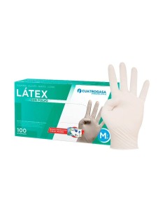 Guante de látex con polvo 100 uds Cuatrogasa | Iberomed