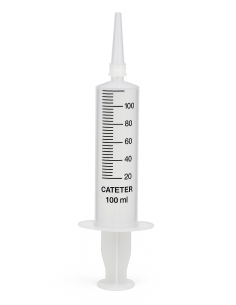 Jeringa 3 cuerpos catéter 100 ml Luer céntrico | Iberomed