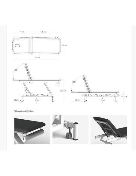 Camilla eléctrica PRO 201 2 cuerpos 250 kg | Iberomed