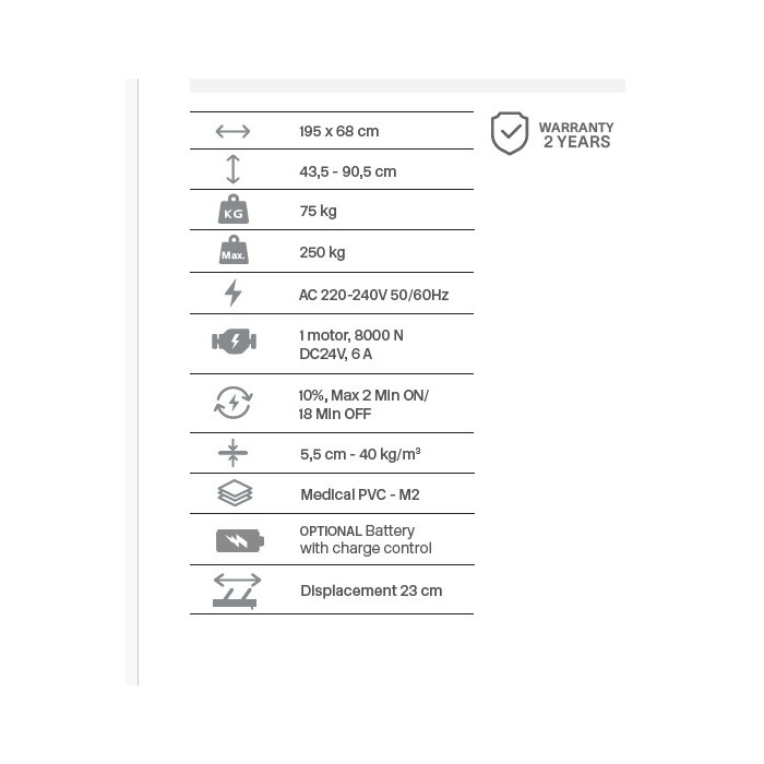 Camilla eléctrica de fisioterapia PRO 201 (2...