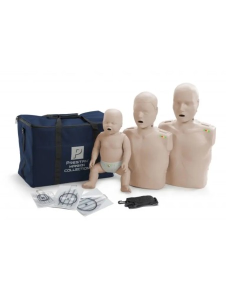 3 Maniquís | Prestan® RCP Family | Adulto, pediátrico y neonatal. | Pack de  entrenamiento RCP| Iberomed