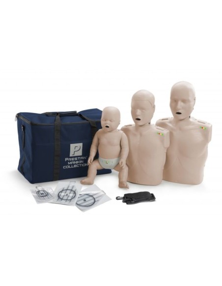 3 Maniquís | Prestan® RCP Family | Adulto, pediátrico y neonatal. | Pack de  entrenamiento RCP| Iberomed