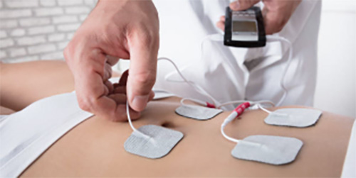 Colocación electrodos TENS para el dolor de dedo y dedos
